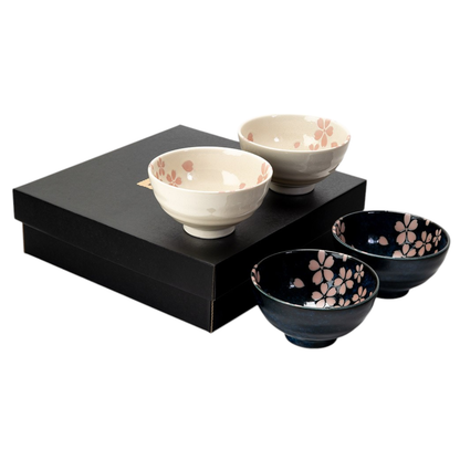 4 Piece Rice Bowl Gift Set Hasui Sakura Cherry Blossom