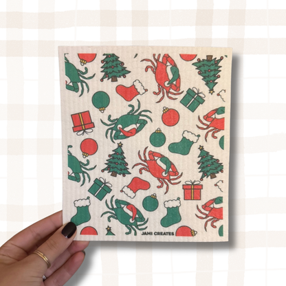 Maryland Christmas Crab Swedish Dish Cloth