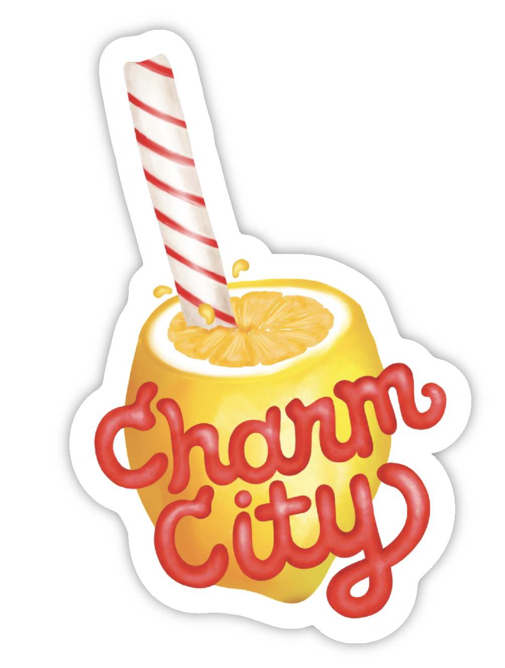 Charm City Baltimore Lemon Stick Sticker