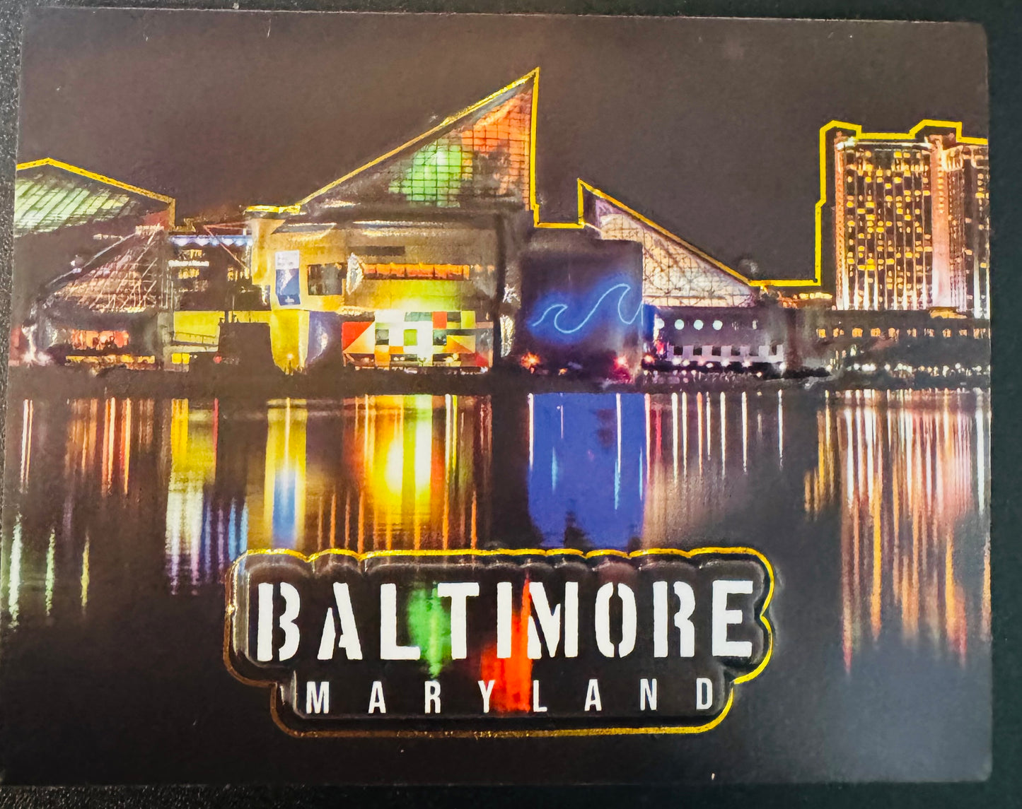 NIGHT BMORE INNER HARBOR AQUARIUM MAGNET