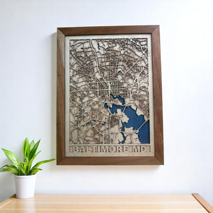 Large Frame Grid Map - Baltimore