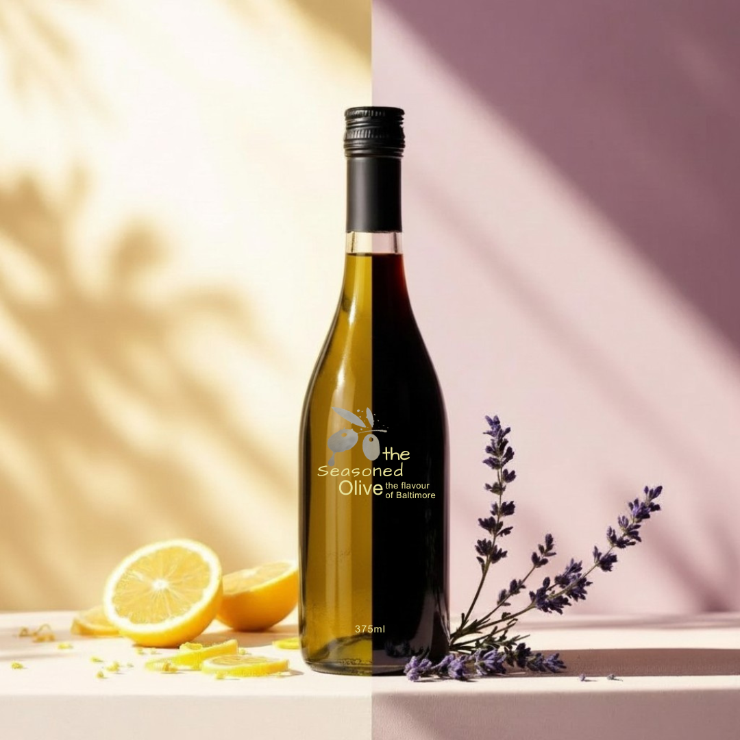 Golden Hour Bloom Pairing Set – Lavender Dark Balsamic & Lemon Olive Oil
