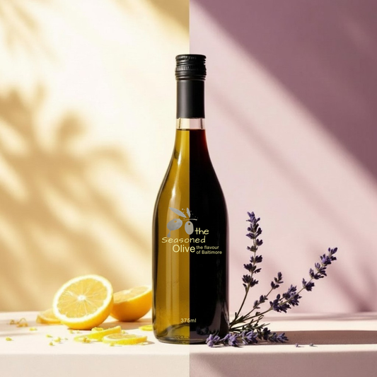 Golden Hour Bloom Pairing Set – Lavender Dark Balsamic & Lemon Olive Oil