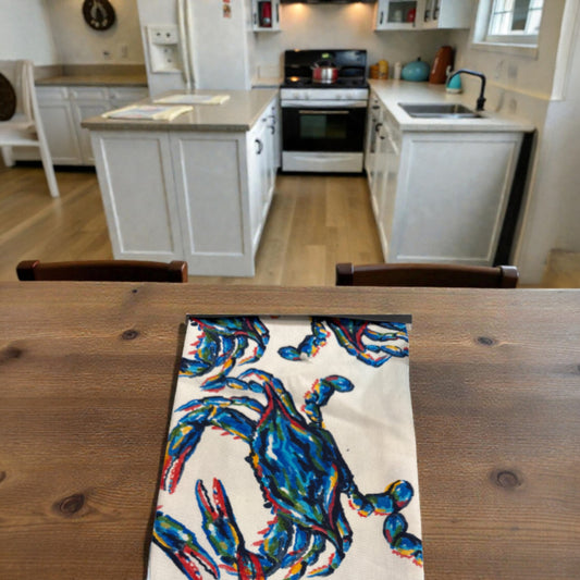 Maryland Blue Crab Tea Towel – Watercolor Style