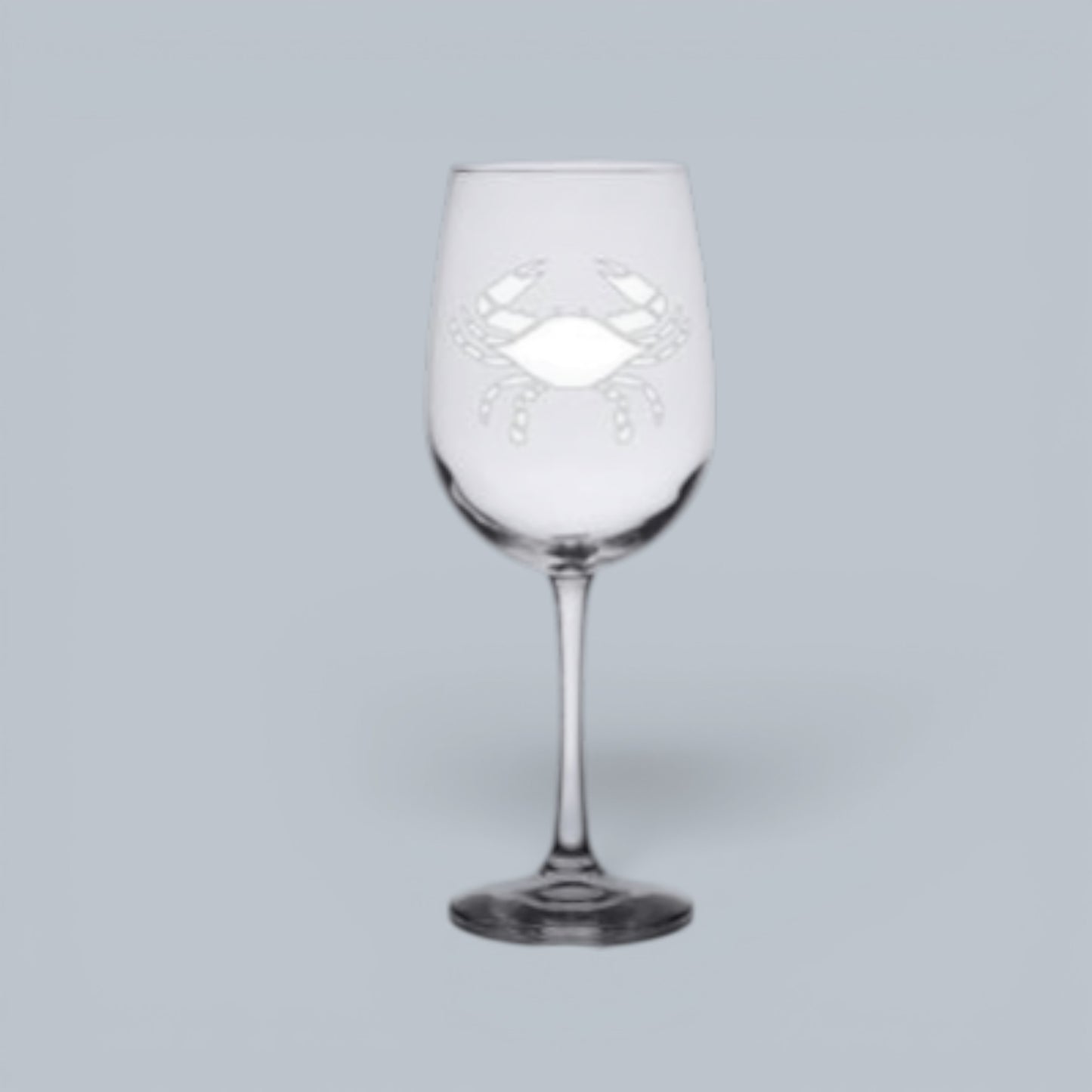 Single Crab Engraved Wine Glass