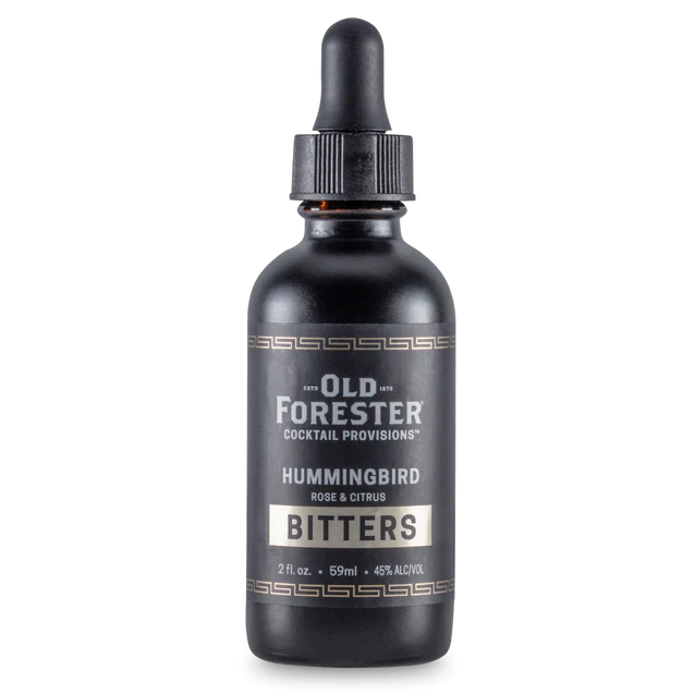 Bottle of Old Forester Hummingbird Bitters – 2oz floral and citrus bourbon-infused bitters for spring and summer cocktails.