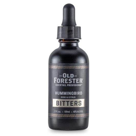 Bottle of Old Forester Hummingbird Bitters – 2oz floral and citrus bourbon-infused bitters for spring and summer cocktails.
