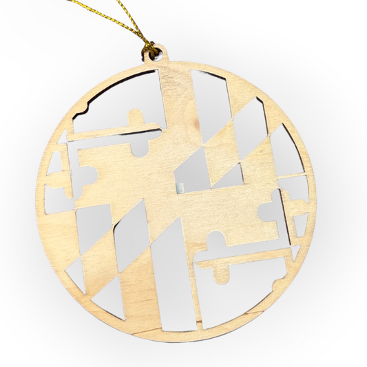Leroy Christmas Ornaments Maryland Flag cut out