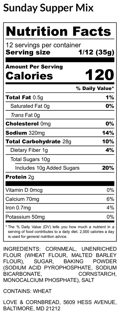 Love & Cornbread - Sunday Supper Cornbread Mix