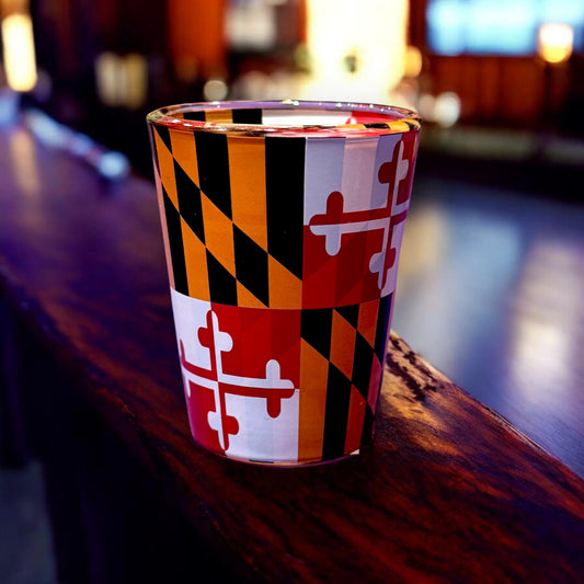 Maryland Flag Full Wrap Shot Glass