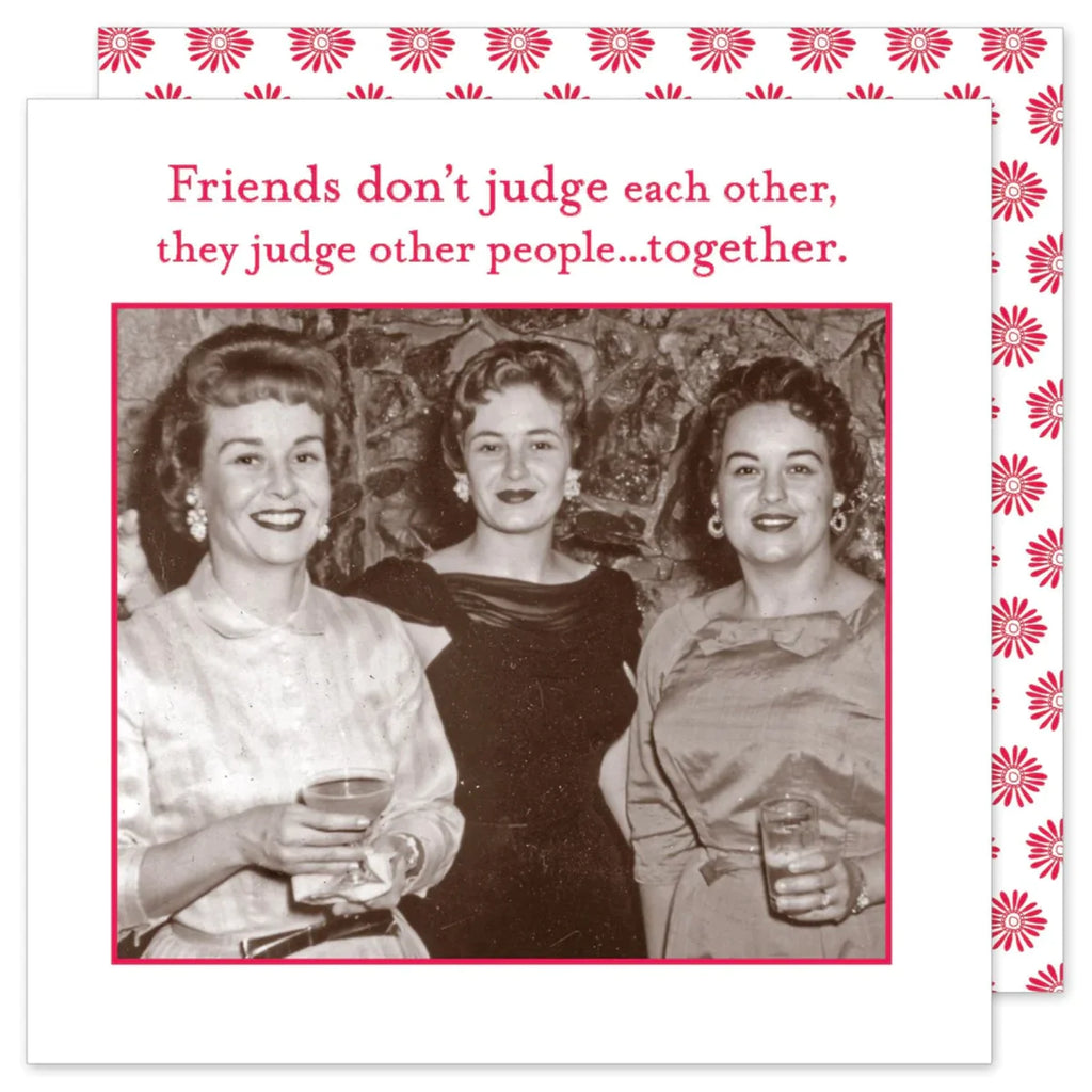 Shannon Martin Design - Friends Don't Judge Each Other Beverage Napkin