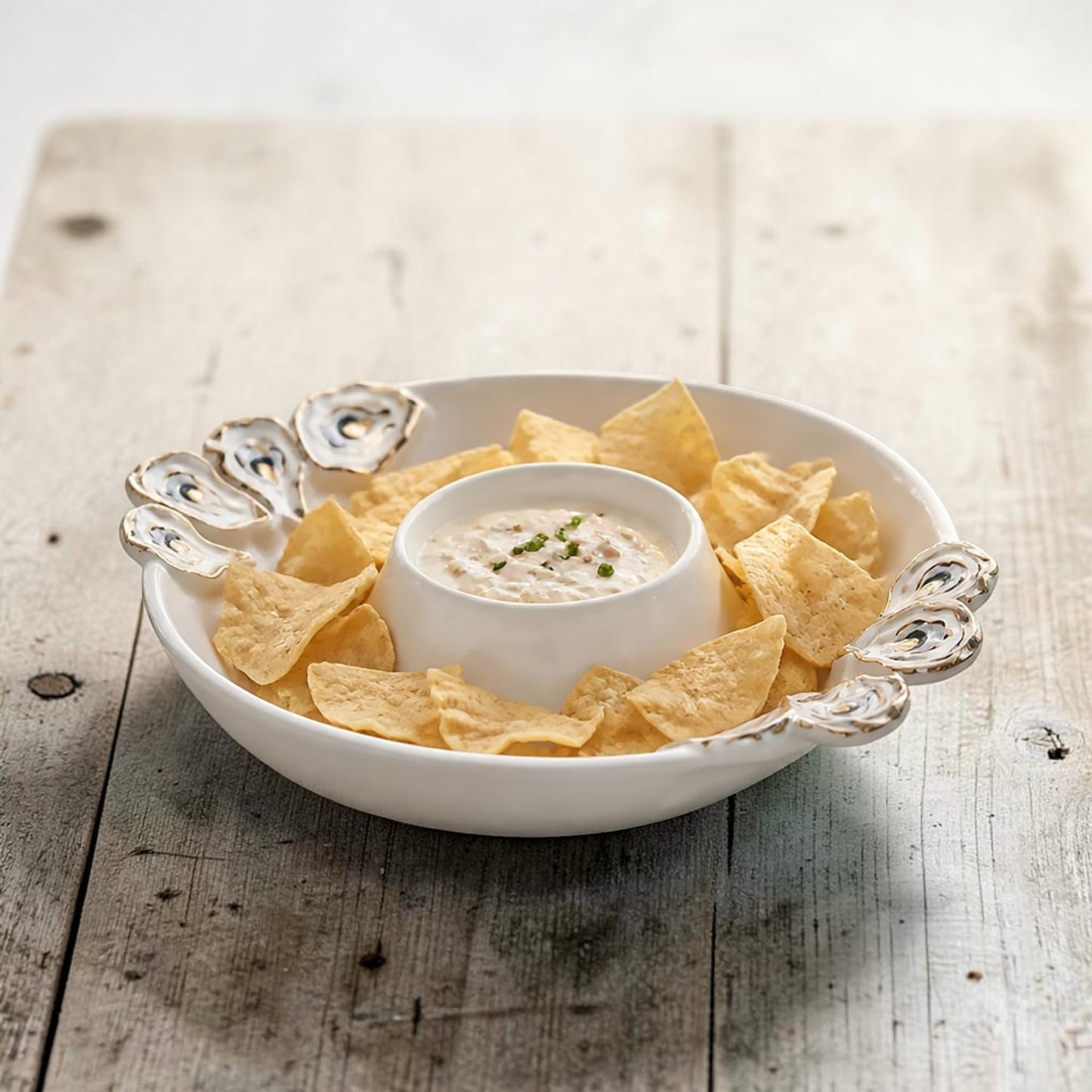 Oyster Chip & Dip Bowl Set