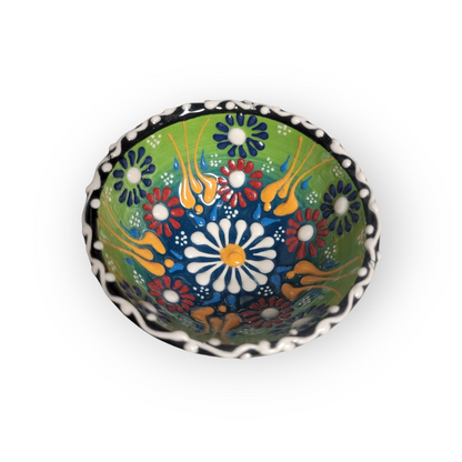 4" Round Embossed Ceramic Bowl