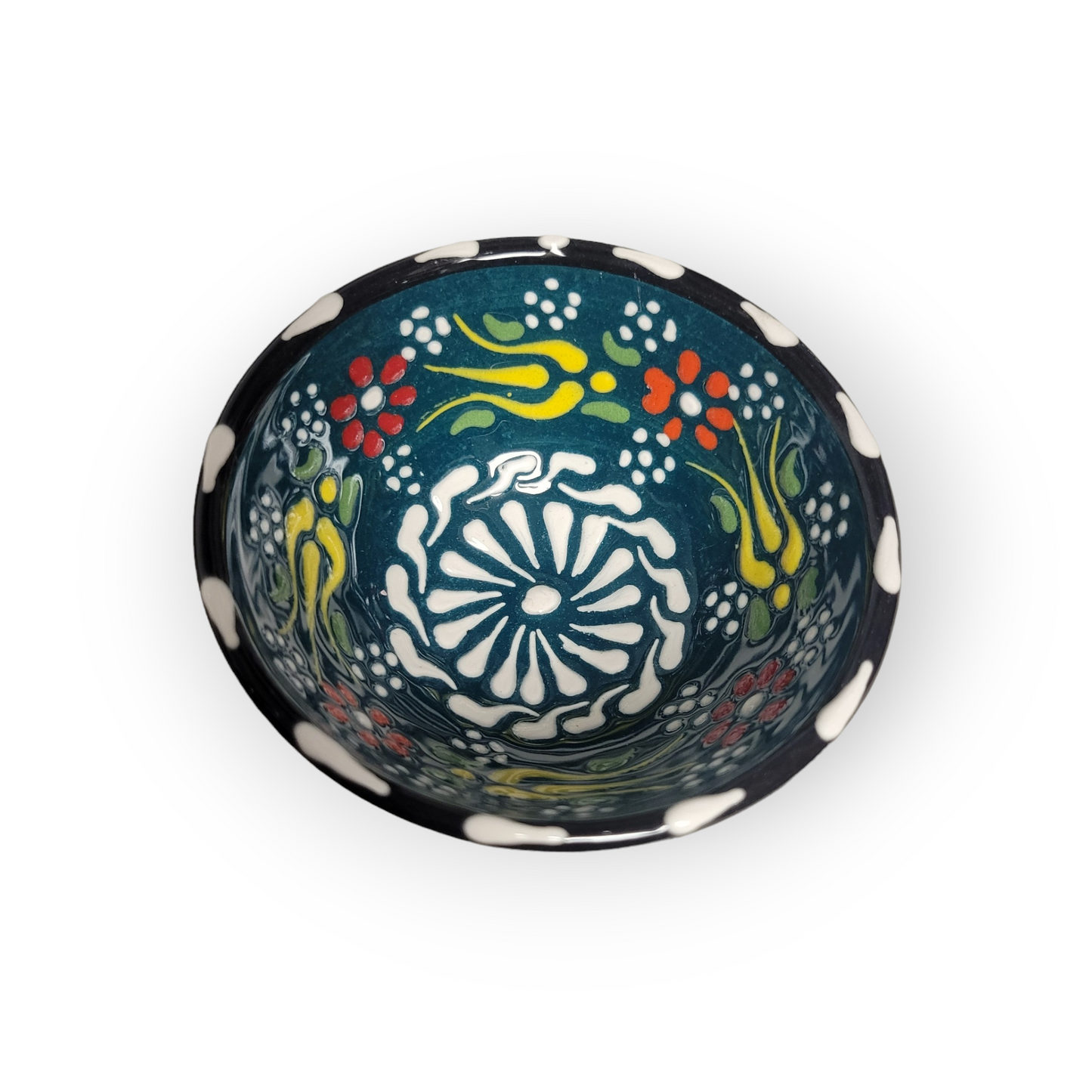 4" Round Embossed Ceramic Bowl