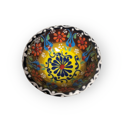 4" Round Embossed Ceramic Bowl