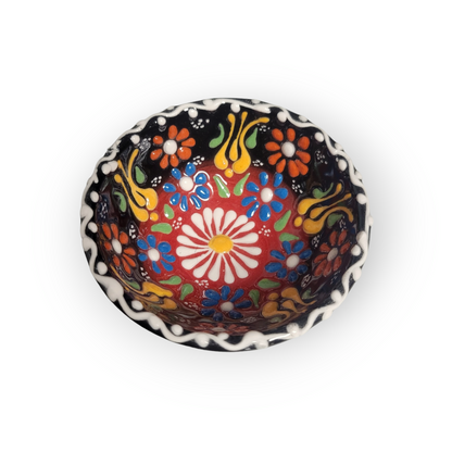 4" Round Embossed Ceramic Bowl