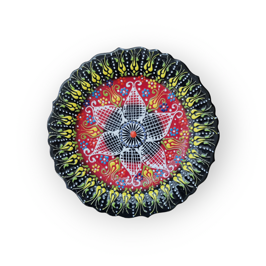 12" Round Embossed Ceramic Plate