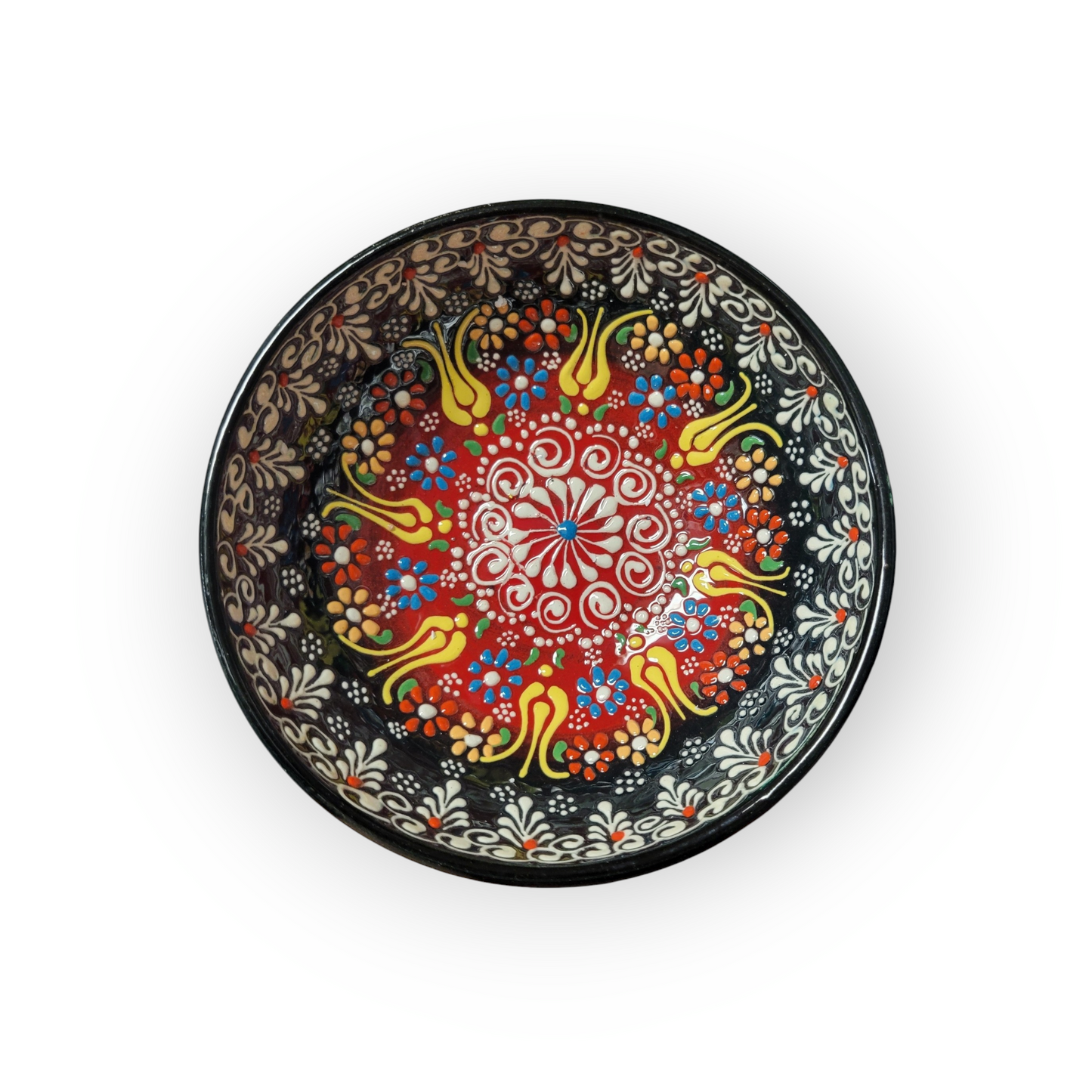 6" Round Embossed Ceramic Bowl