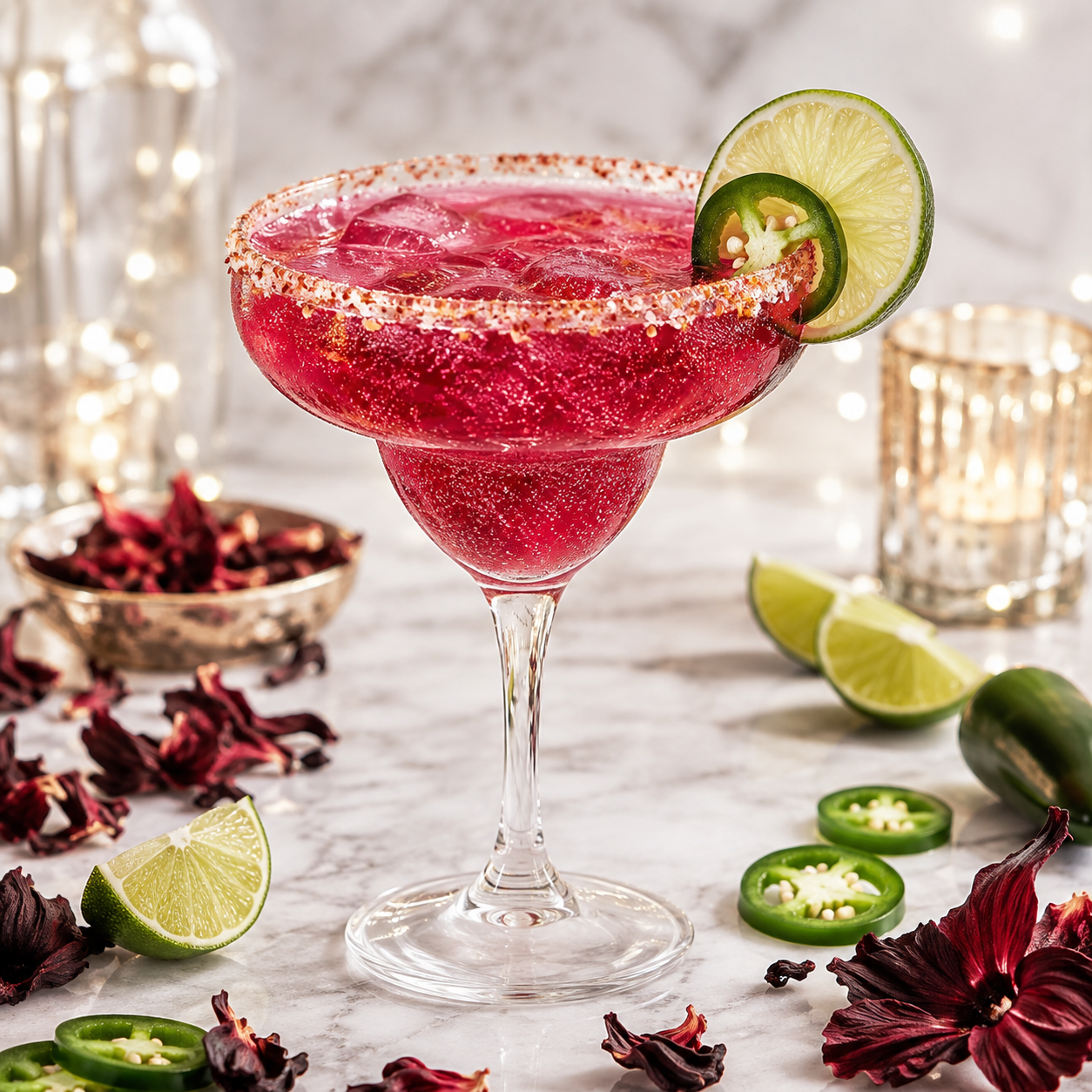 Spicy Hibiscus Sparkly Margarita Mix for 2 Cocktails