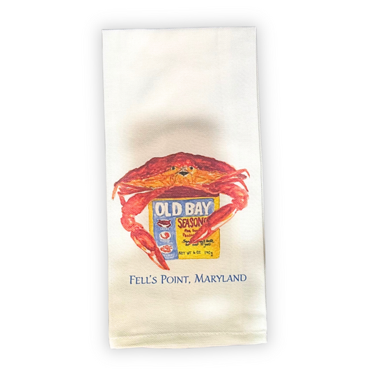Red Crab with Seasonings Fell's Point, MD Dishtowel