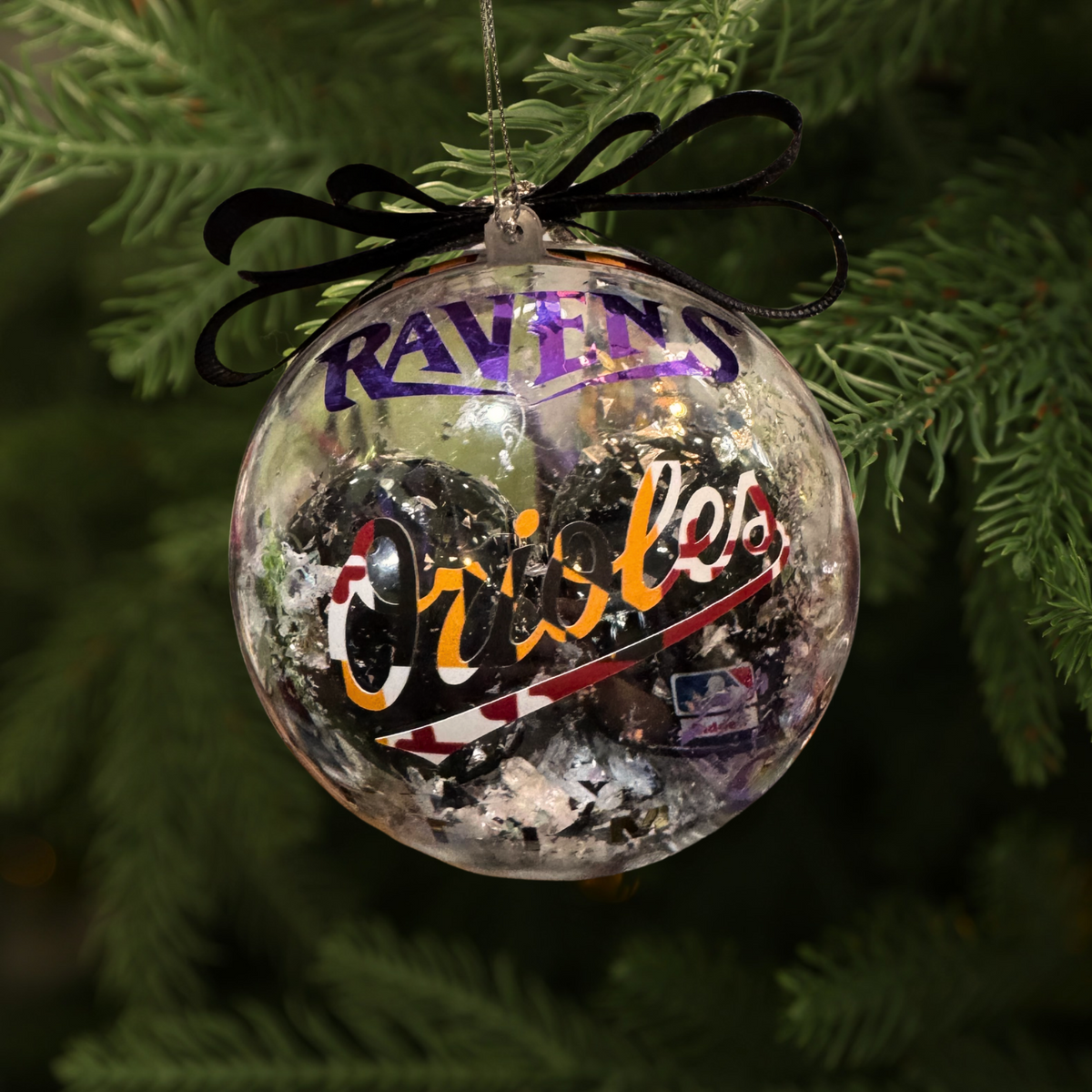 My Therapy Creations- Ravens & Orioles Helmet Ornament