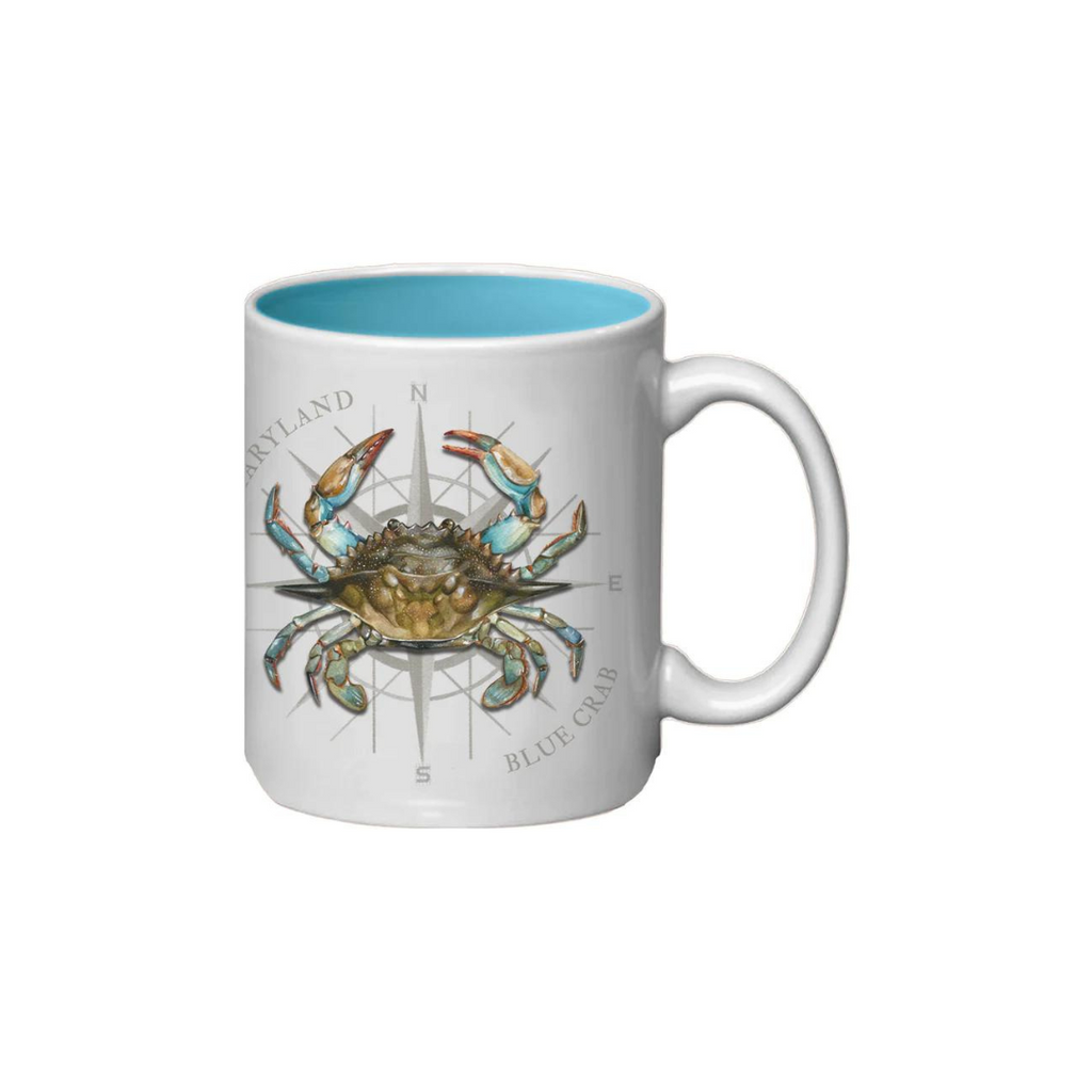 Maryland Blue Crab Compass Blue Lined Mug