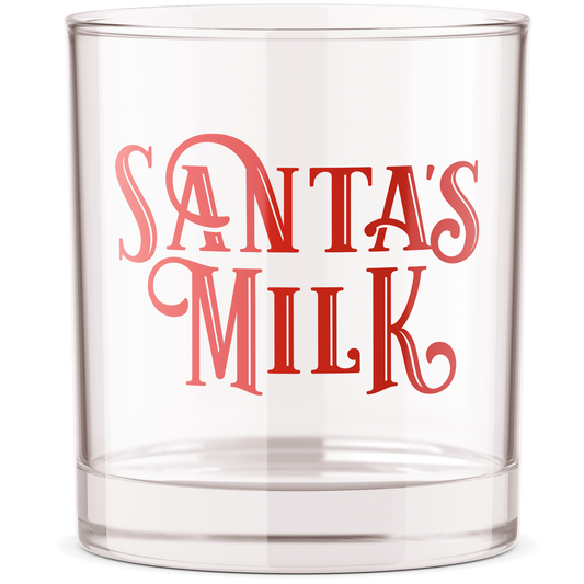 Barrel Down South - Santa's Milk Christmas Bourbon Whiskey Rocks Glass