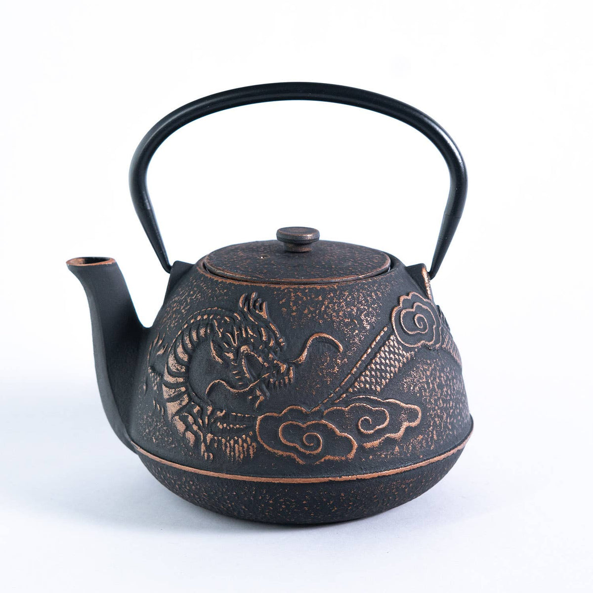 Bronze Dragon Design 40oz Cast Iron Tea Pot
