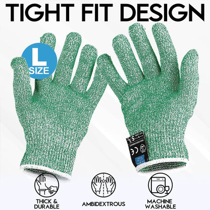 Zulay Kitchen - Cut Resistant Gloves Level 5 Protection - Large: Gray