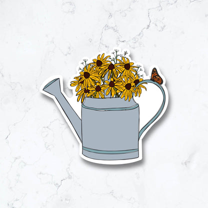 Jami Creates - Black Eyed Susan Watering Can Sticker