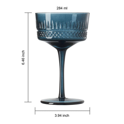 Elegant Vintage Art Deco Coupe Glasses - Muted Crystal Collection| 9.6OZ