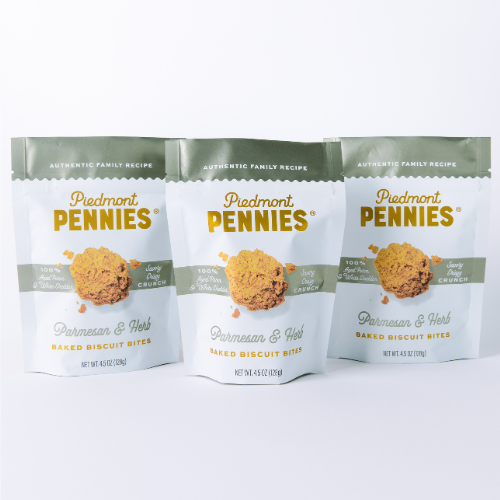 Piedmont Pennies - Parmesan & Herb Cheese Crackers, Medium Pouches
