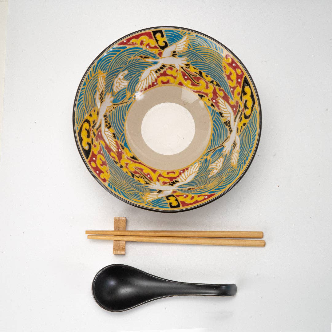 Japanese Crane Ramen Bowl Set | Urban Tokyo