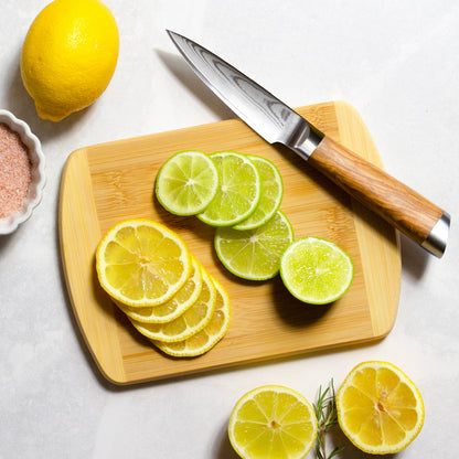 8" Two-Tone Bar Board, Small Bamboo Cutting Board
