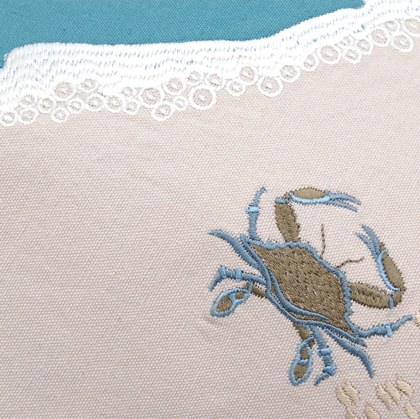 Rightside Design - Embroidered Baby Crab and Beach Waves Placemat