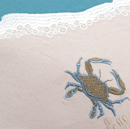 Rightside Design - Embroidered Baby Crab and Beach Waves Placemat