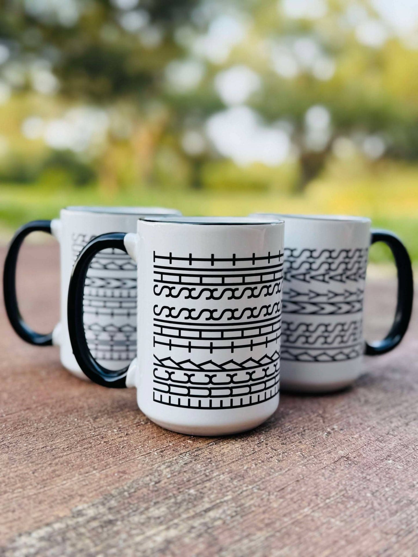 Mugsby - Fuck This Shit Mug, Tire Track Mug, Hidden Message Mug: Fuck This Shit / 15oz