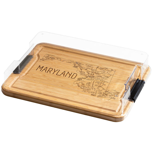 Flip, Serve & Store™ State Charcuterie Board with Lid: Maryland