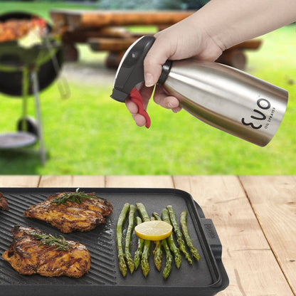 Evo Stainless Steel Oil Sprayer – 16oz Black