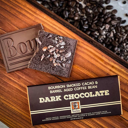 Bourbon Barrel Foods - Dark Chocolate Candy Bar Bourbon Smoked Cacao Nib: 1.8 oz