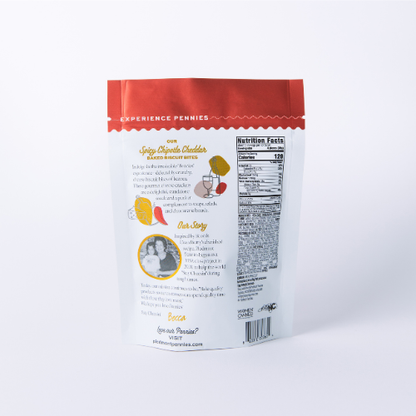 Piedmont Pennies - Spicy Chipotle Cheddar Cheese Crackers, Pouches