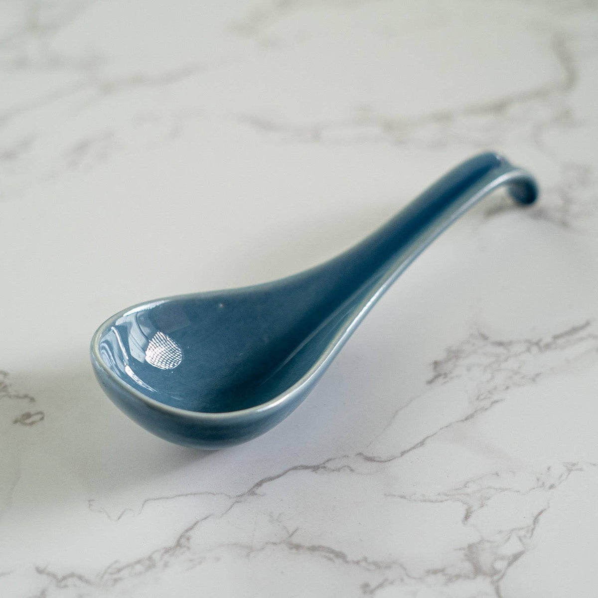 5.9" Porcelain Soup Spoon Blue