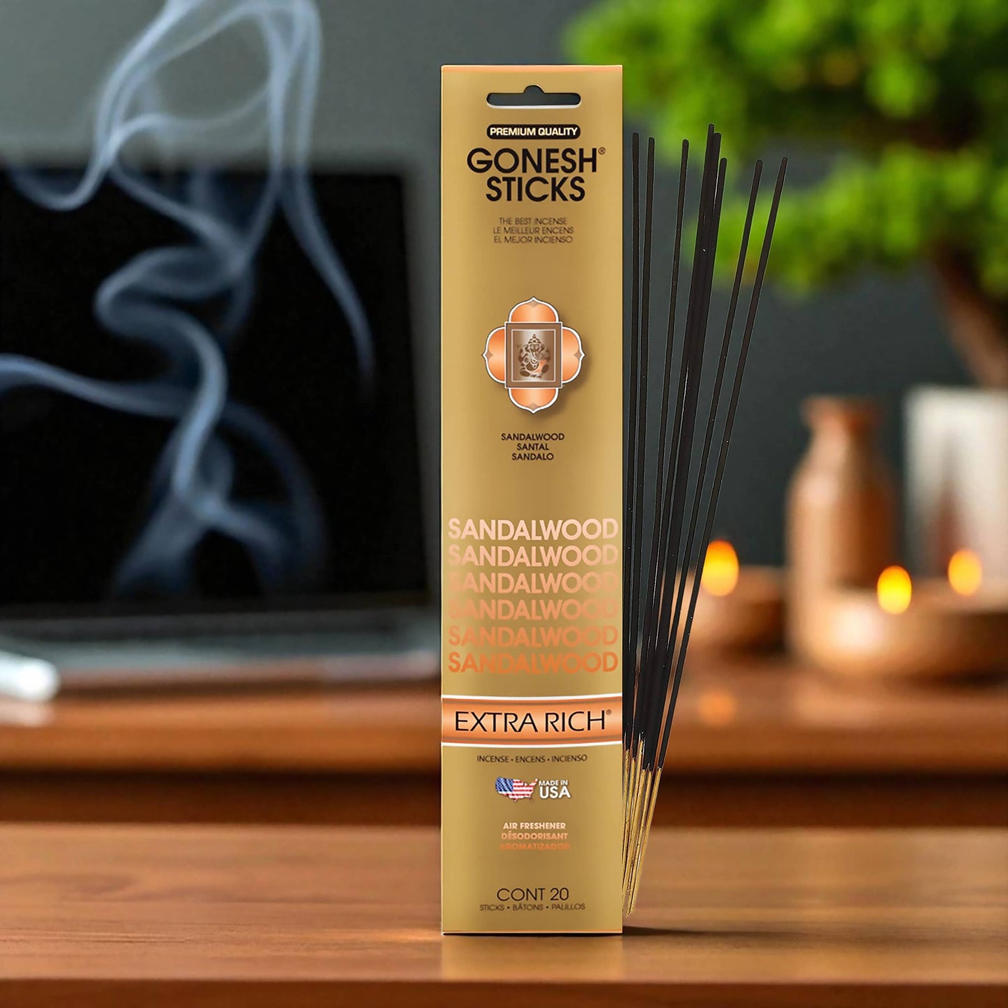 Incense Sticks: Gonesh Extra Rich Gold Sandalwood