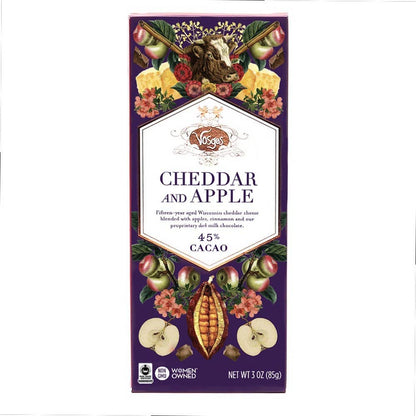 Vosges | Milk Chocolate Bar w/ Cheddar Cheese, Apples & Cinnamon - Seasonal Small Batch