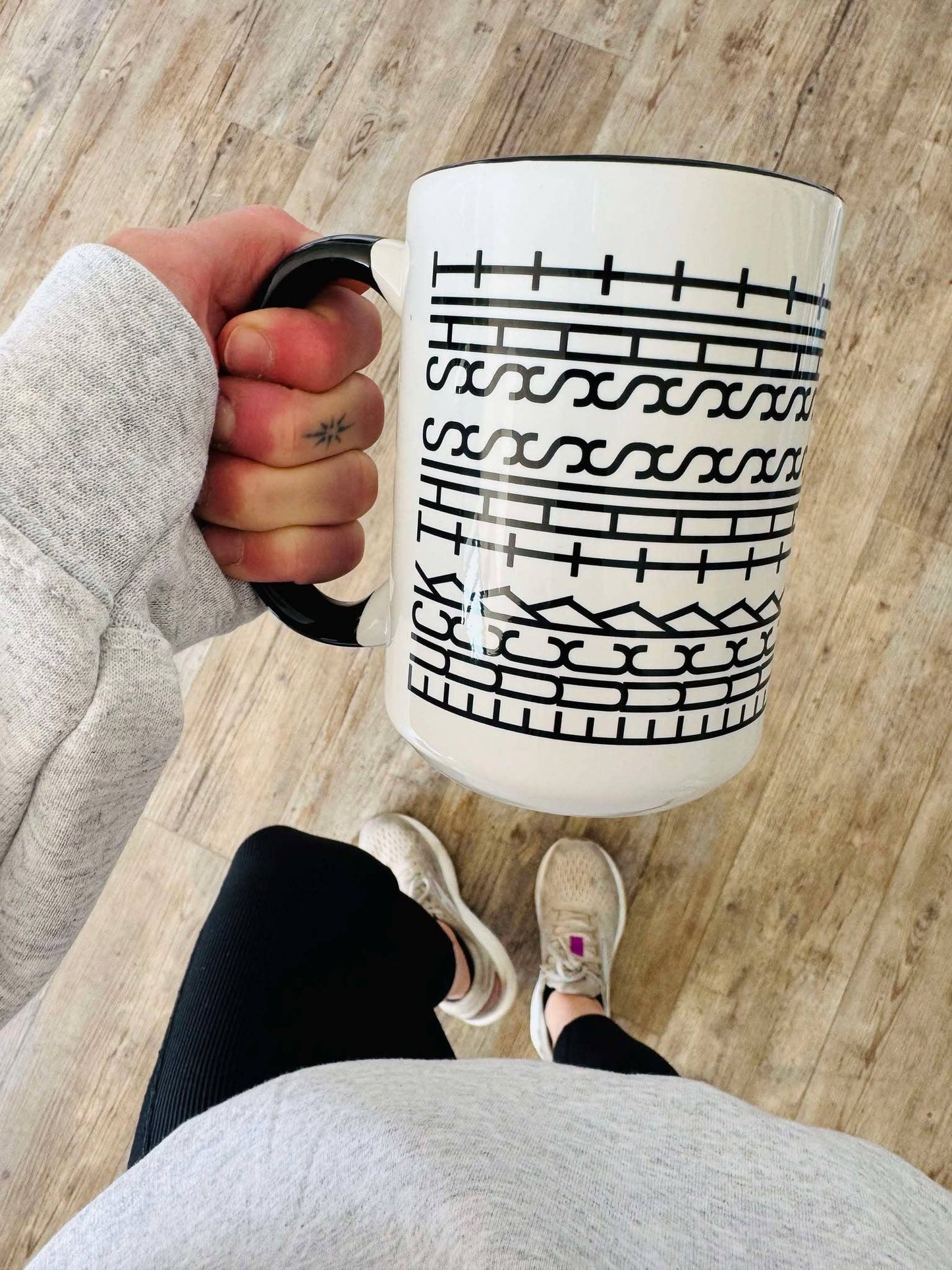 Mugsby - Fuck This Shit Mug, Tire Track Mug, Hidden Message Mug: Fuck This Shit / 15oz