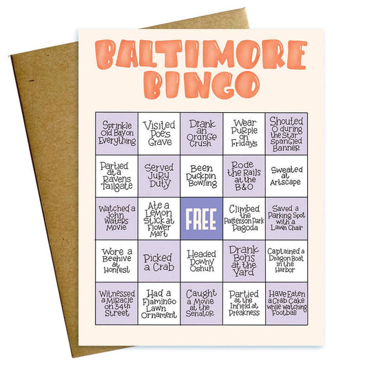 Maggie Moore Studio - Baltimore Bingo Card