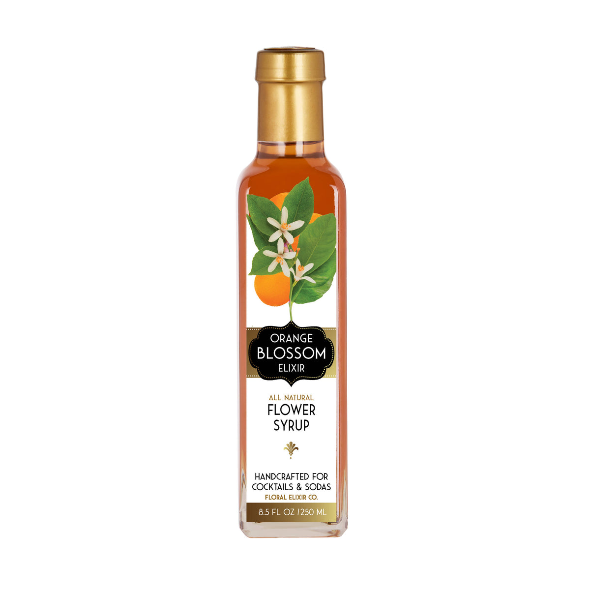 Orange Blossom Elixir. All Natural Cocktail & Soda Syrup.:  8.5 oz/250mL