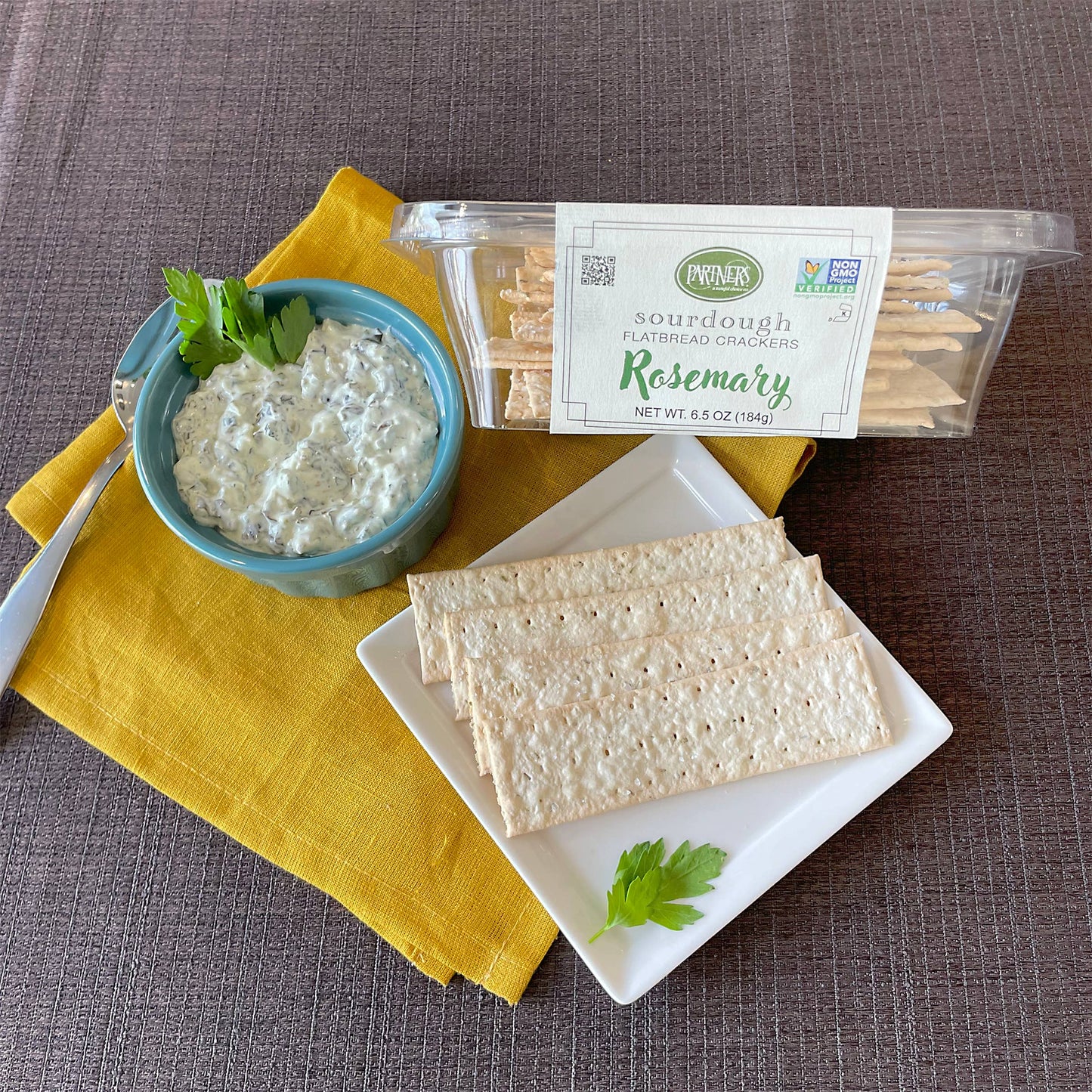 Partners Crackers - Partners Sourdough Rosemary Flatbread Crackers