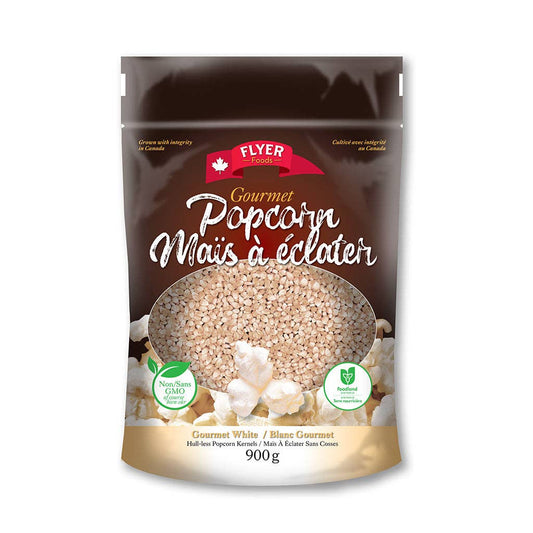 Flyer Foods Inc - Gourmet White Hulless Popcorn Kernels - 2 lbs