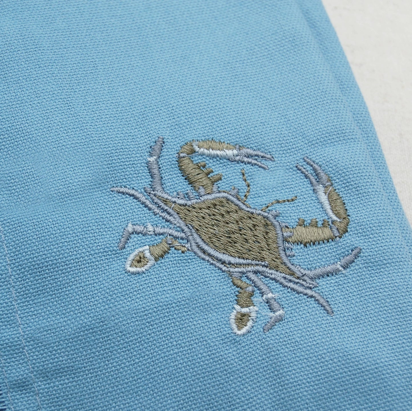 Rightside Design - Coastal Blue Crab Embroidered Napkin Set 4